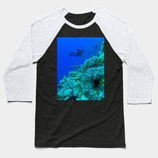 Coral reef and scuba diver Baseball T-Shirt